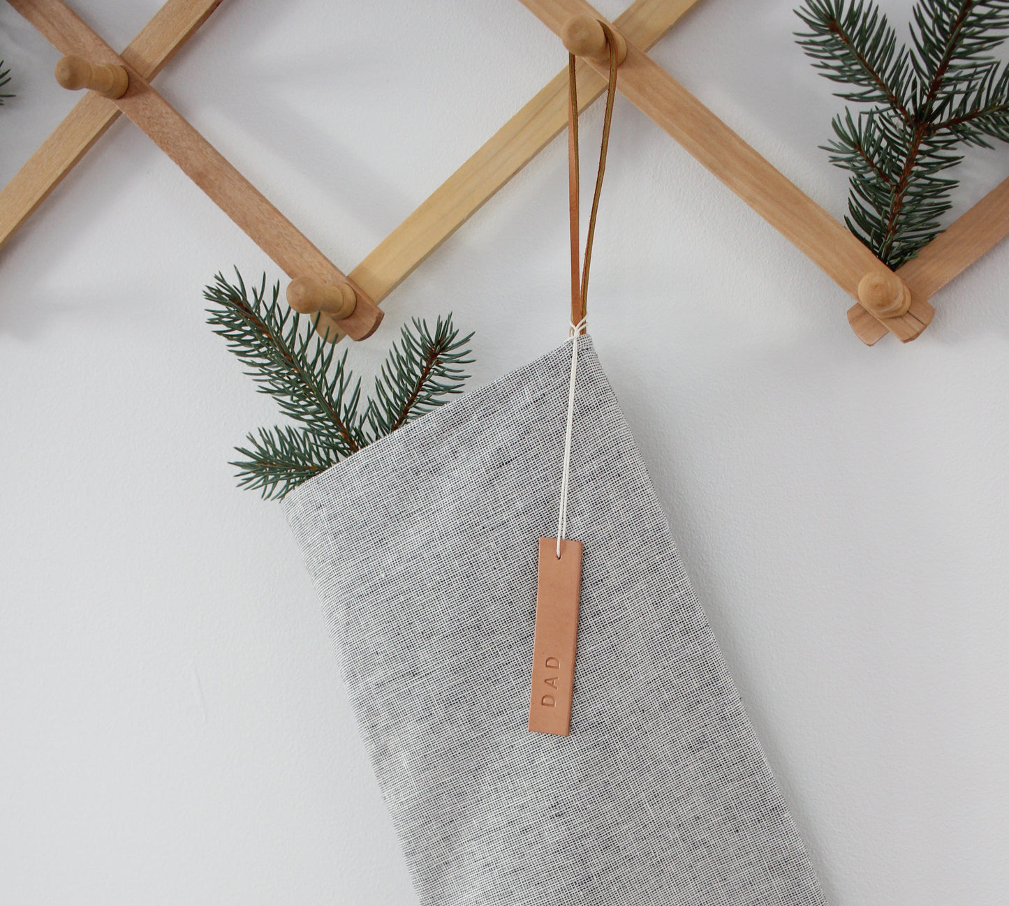 Charcoal Linen Stocking