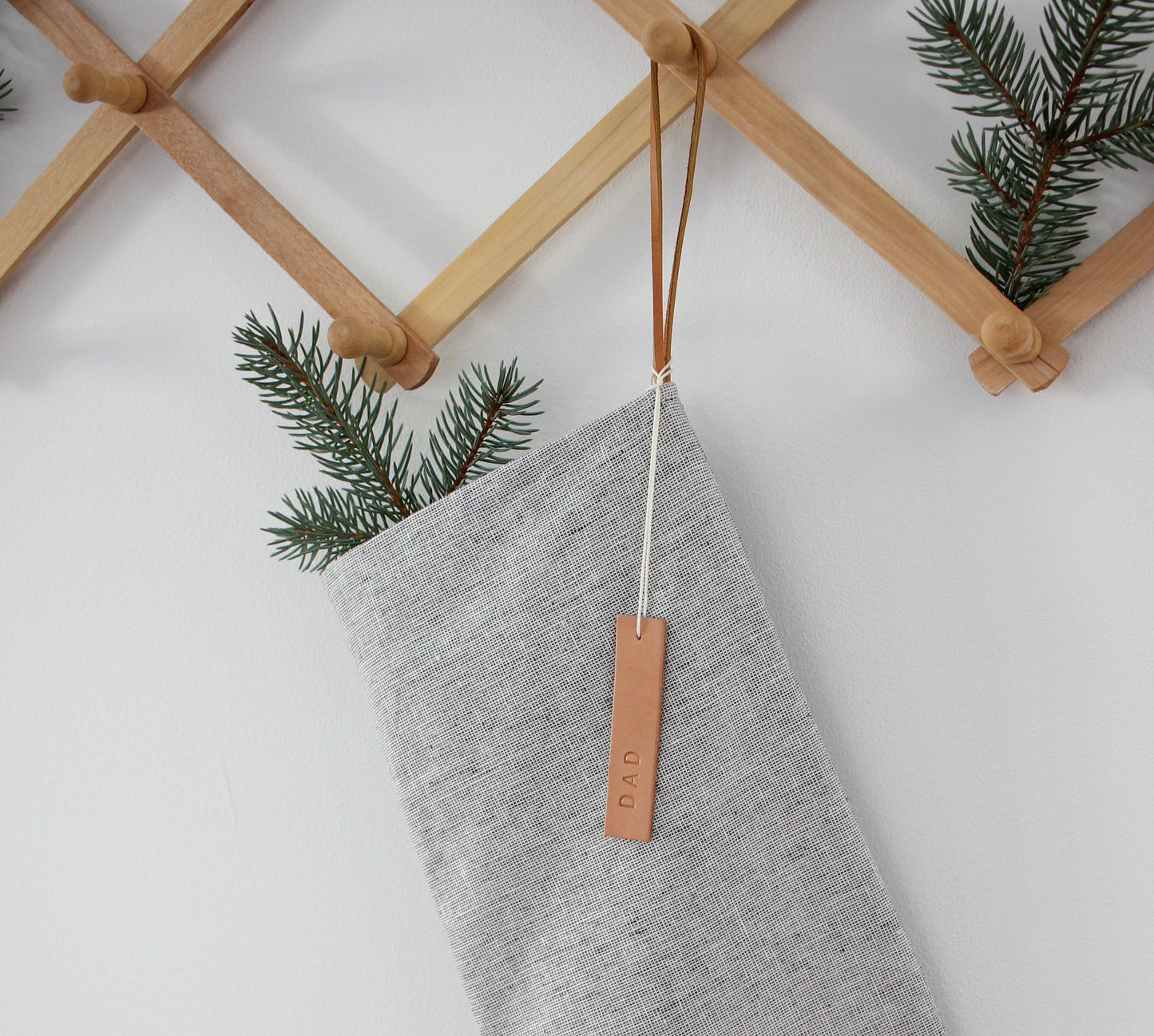 Linen Stocking / Minimalist Christmas Stocking / Scandanavian Stocking / Neutral Stocking